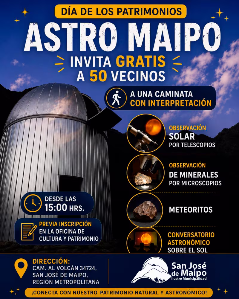 Inscripción Caminata Astronómica Astro Maipo – Día de los Patrimonios