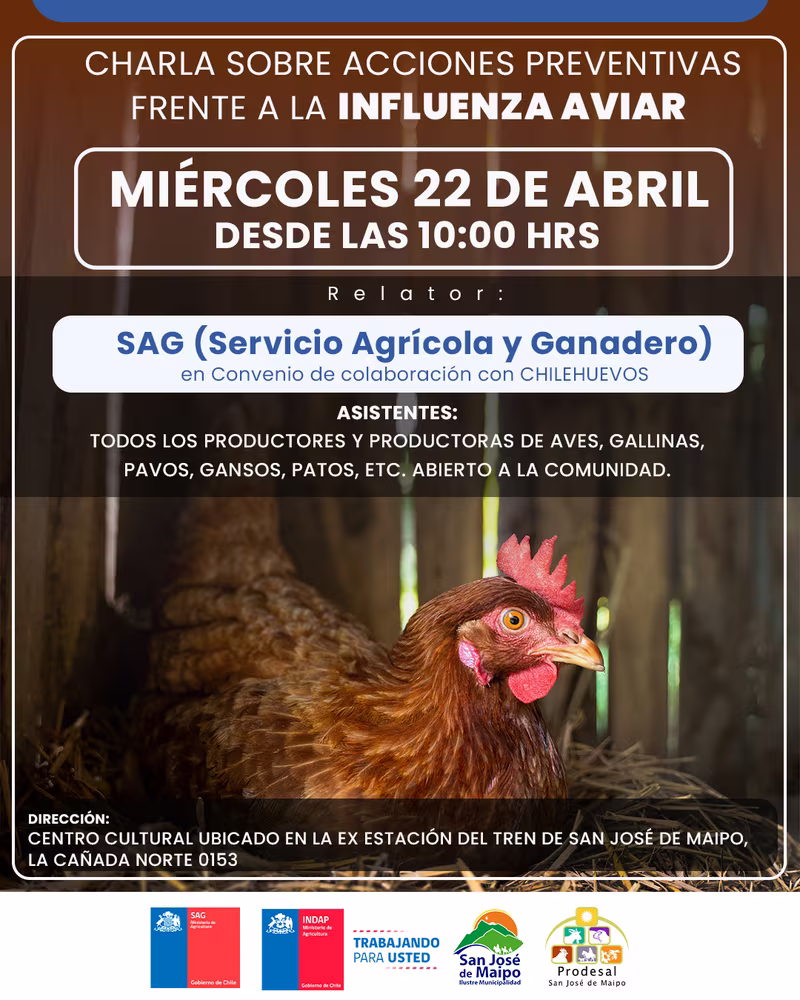 charla sobre prevención frente a la influenza aviar en San José de Maipo