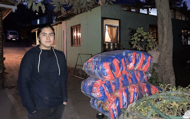 Reparto de comida para animales