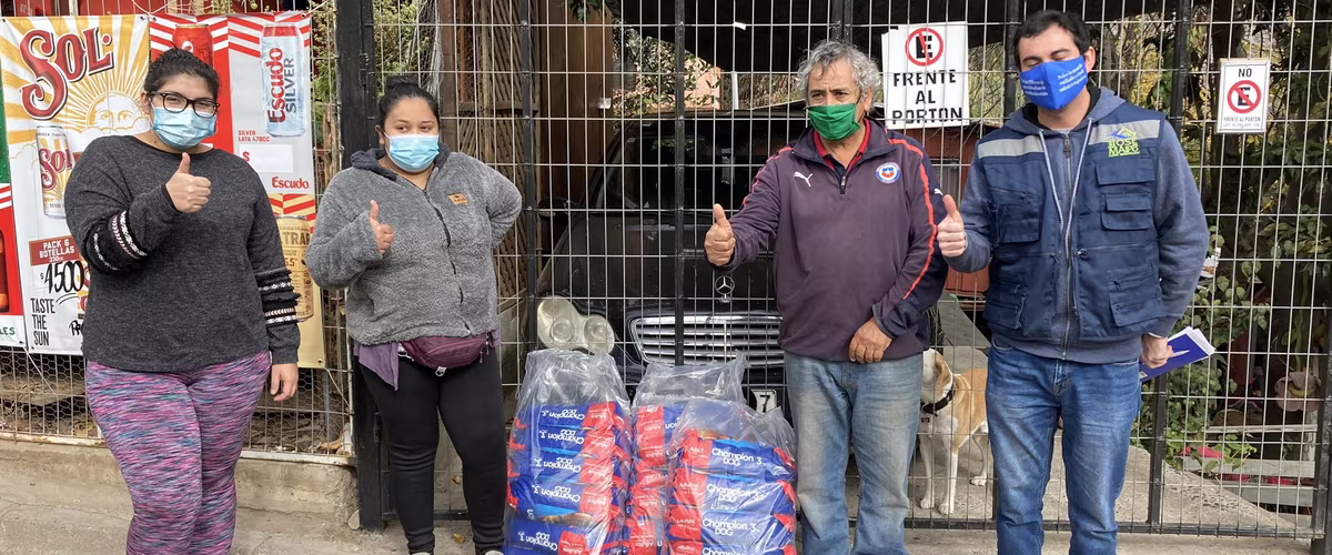 Reparto de comida para animales