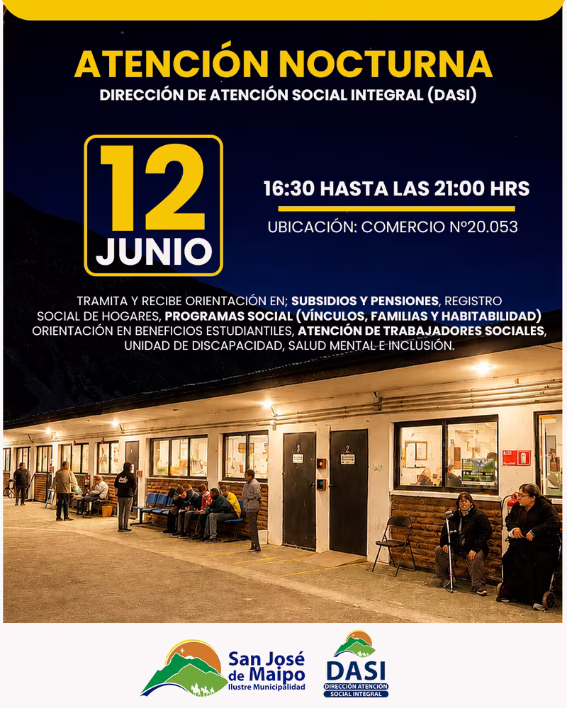 ¡ATENCIÓN NOCTURNA DASI EN SAN JOSÉ DE MAIPO!