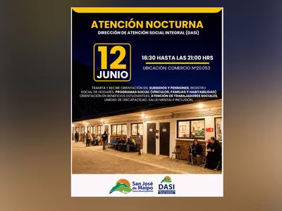¡ATENCIÓN NOCTURNA DASI EN SAN JOSÉ DE MAIPO!